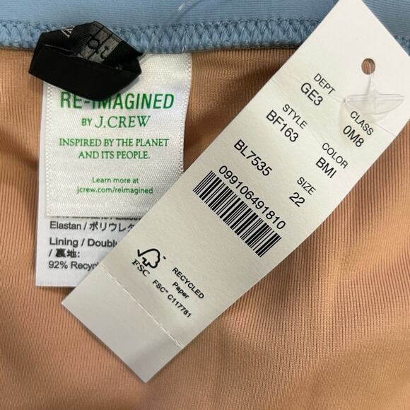 J.Crew V-Neck One-Piece Swimsuit BF163 Baby Blue • Plus Size 22 NWT - Picture 9 of 12